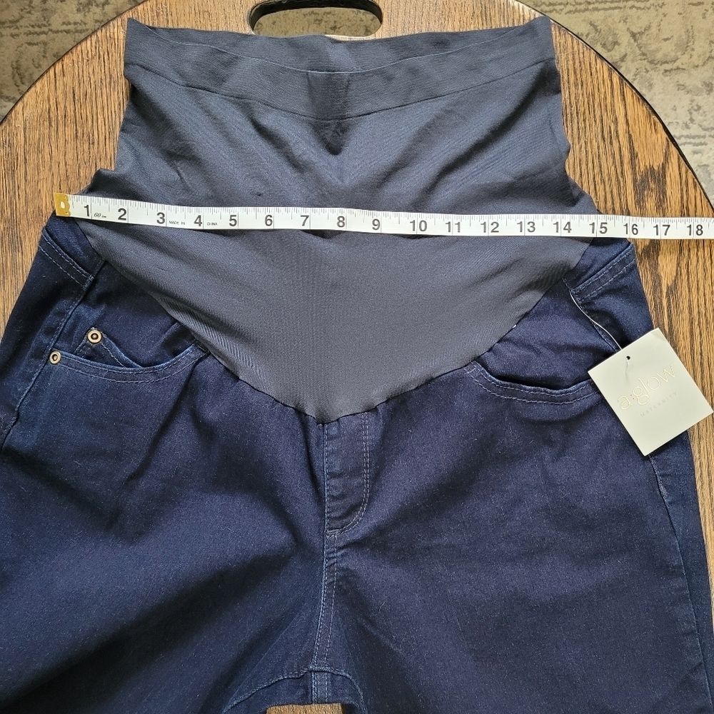a glow Maternity Full Belly Panel Dark Wash Bootcut Jeans Size Women's 16 NEW - Picture 8 of 15